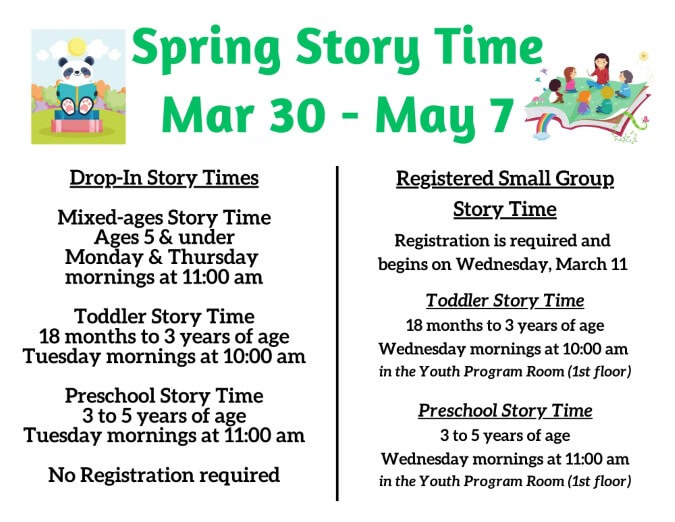 Spring Story Time combined flyer 2026