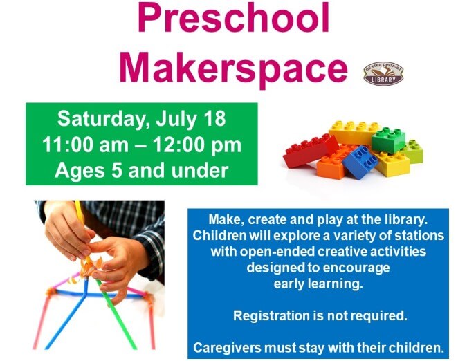 Preschool Makerspace July 2026