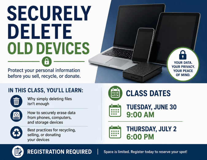 securely delete old devices